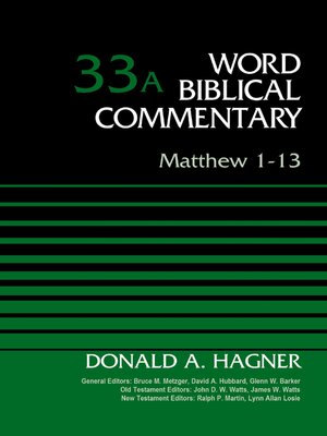 cover image of Matthew 1-13, Volume 33A
